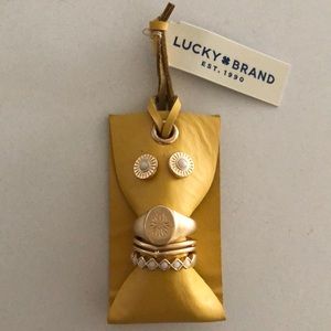 Lucky Brand Huggie and Stacking Rings Gift set